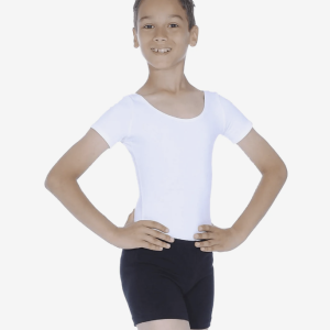 Short Sleeved White Boys Leotard